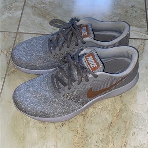 Nike Flex Contact Running Shoes 8.5 Grey/Rose Gold
